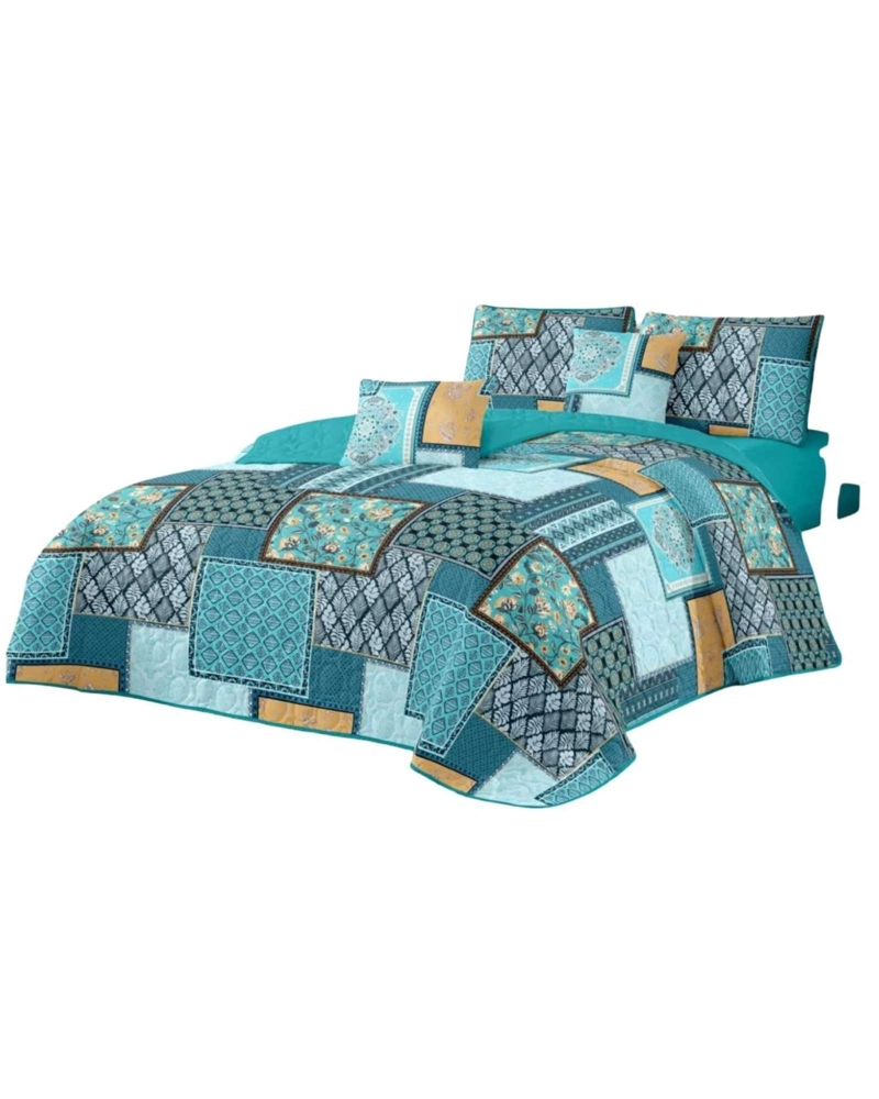 CUBRECAMA DE VERANO REVERSIBLE ELEGANTE Y LIVIANO 2 PLAZAS Y MEDIA - 2