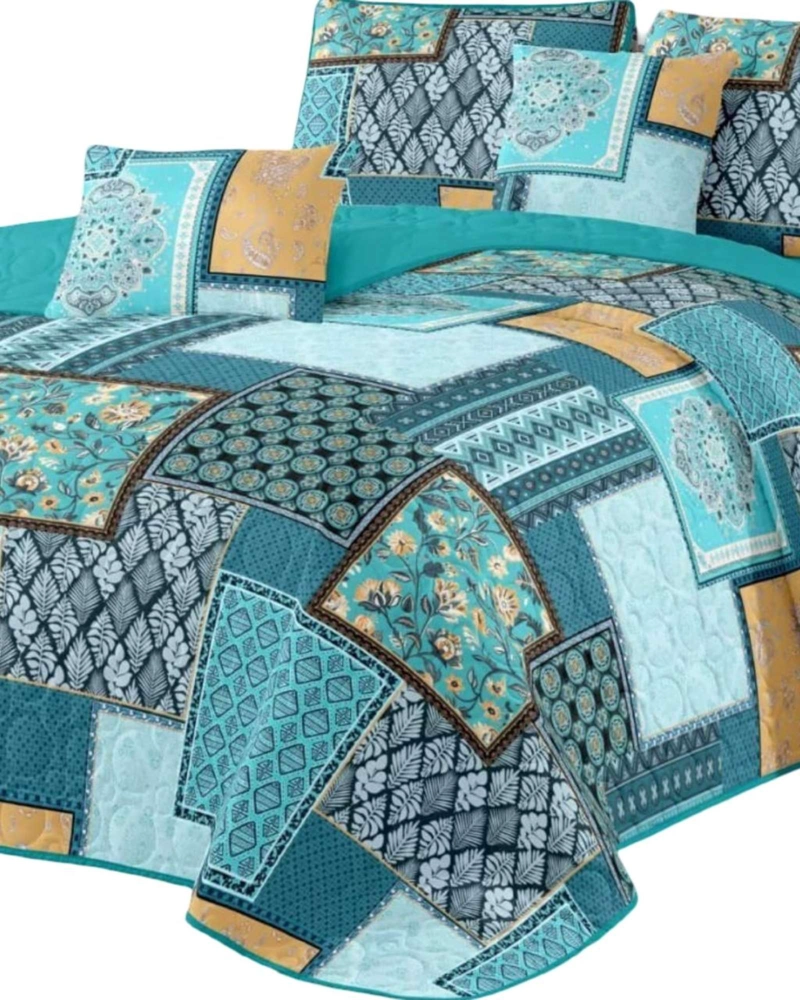 CUBRECAMA DE VERANO REVERSIBLE ELEGANTE Y LIVIANO 2 PLAZAS Y MEDIA - 3