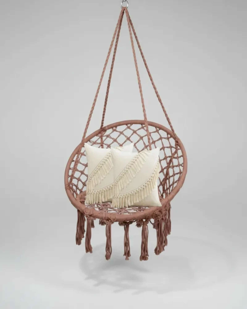 SILLA COLGANTE HAMACA MAS 2 COJINES INTERIOR Y EXTERIOR - 2
