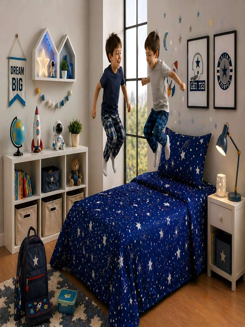 SABANAS INFANTILES 1,5 PLAZAS DISEÑO ESTRELLAS ULTRA SUAVE - 4