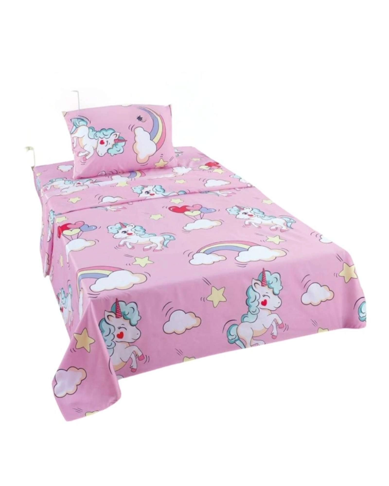 SABANAS INFANTIL DE VERANO UNICORNIO NIÑA 1 PLAZA MAS 1 ALMOHADA - 2