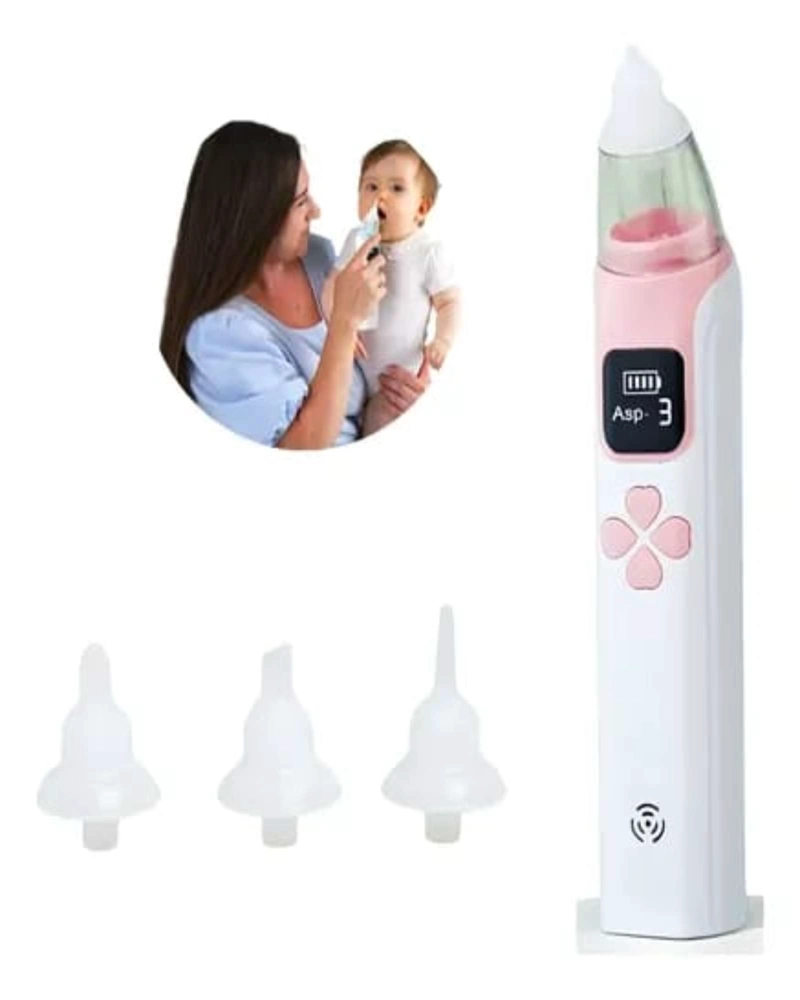 ASPIRADOR ELECTRICO RECARGABLE NASAL PARA BEBES  ROSA - 1