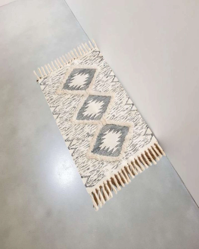 BAJADA DE CAMA DE LINO ESTILO BOHO  MEDIDA 60 CM X 90 CM - 6
