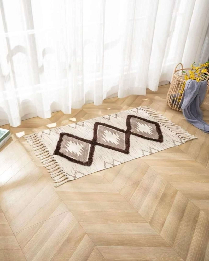 PACK DE 2 BAJADA DE CAMA DE LINO ESTILO BOHO  MEDIDA 60 CM X 90 CM - 2
