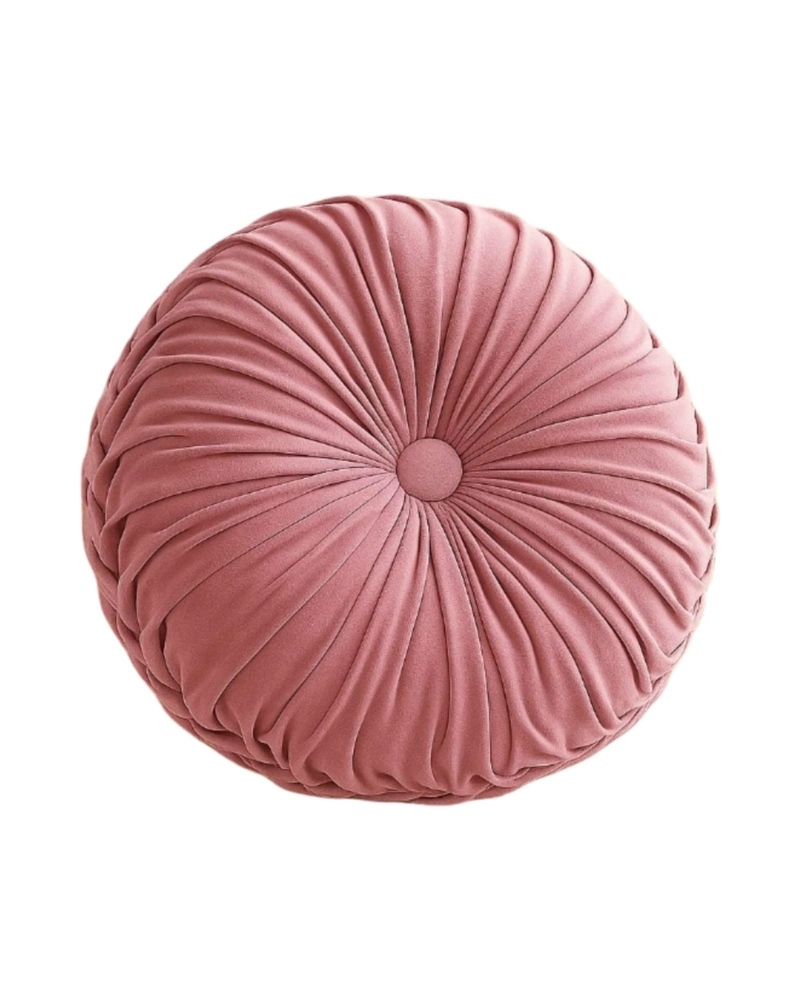 SET DE 2 COJINES REDONDOS TERCIOPELO PLIEGLES ELEGANTES - 6