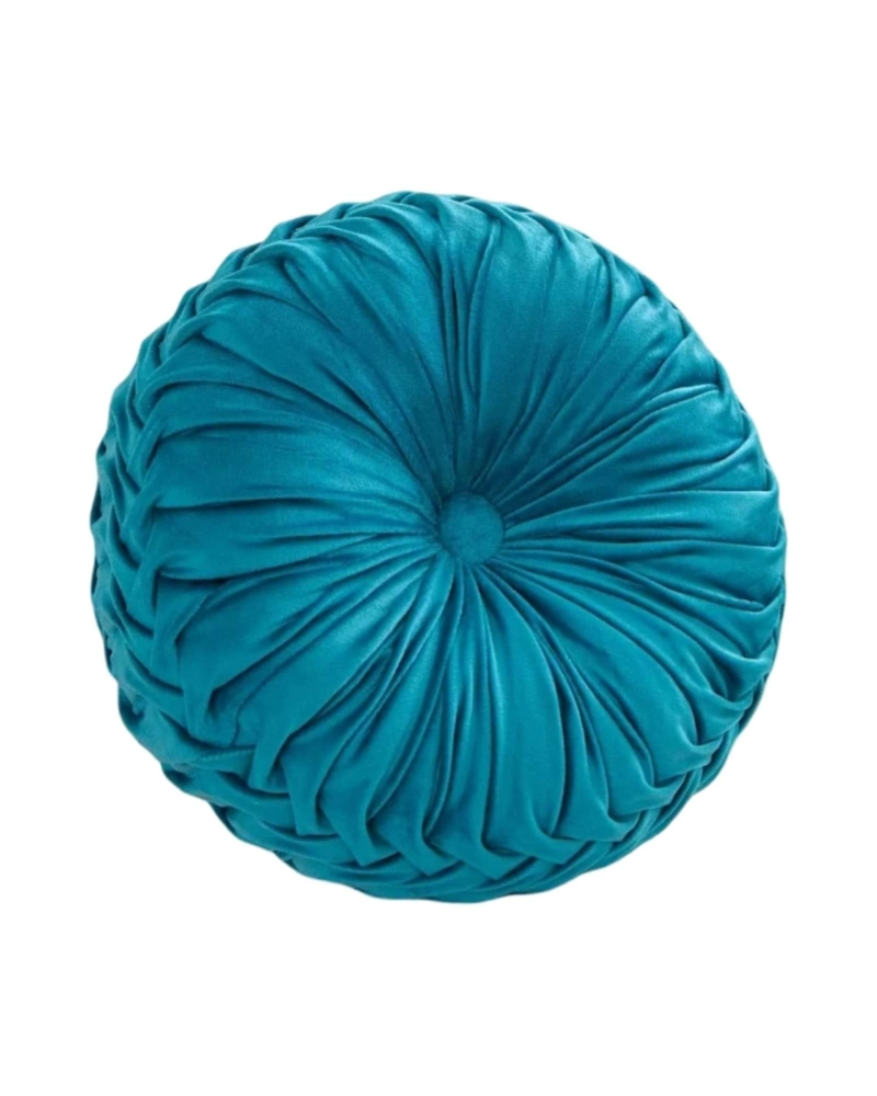 SET DE 2 COJINES REDONDOS TERCIOPELO PLIEGLES ELEGANTES - 6