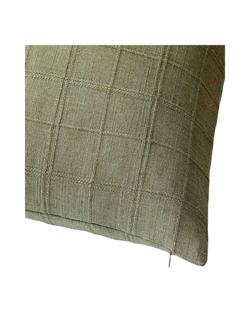 SET DE 2 FUNDAS DE COJIN JACQUARD CUADRILLE  (CON RELLENO) - 4