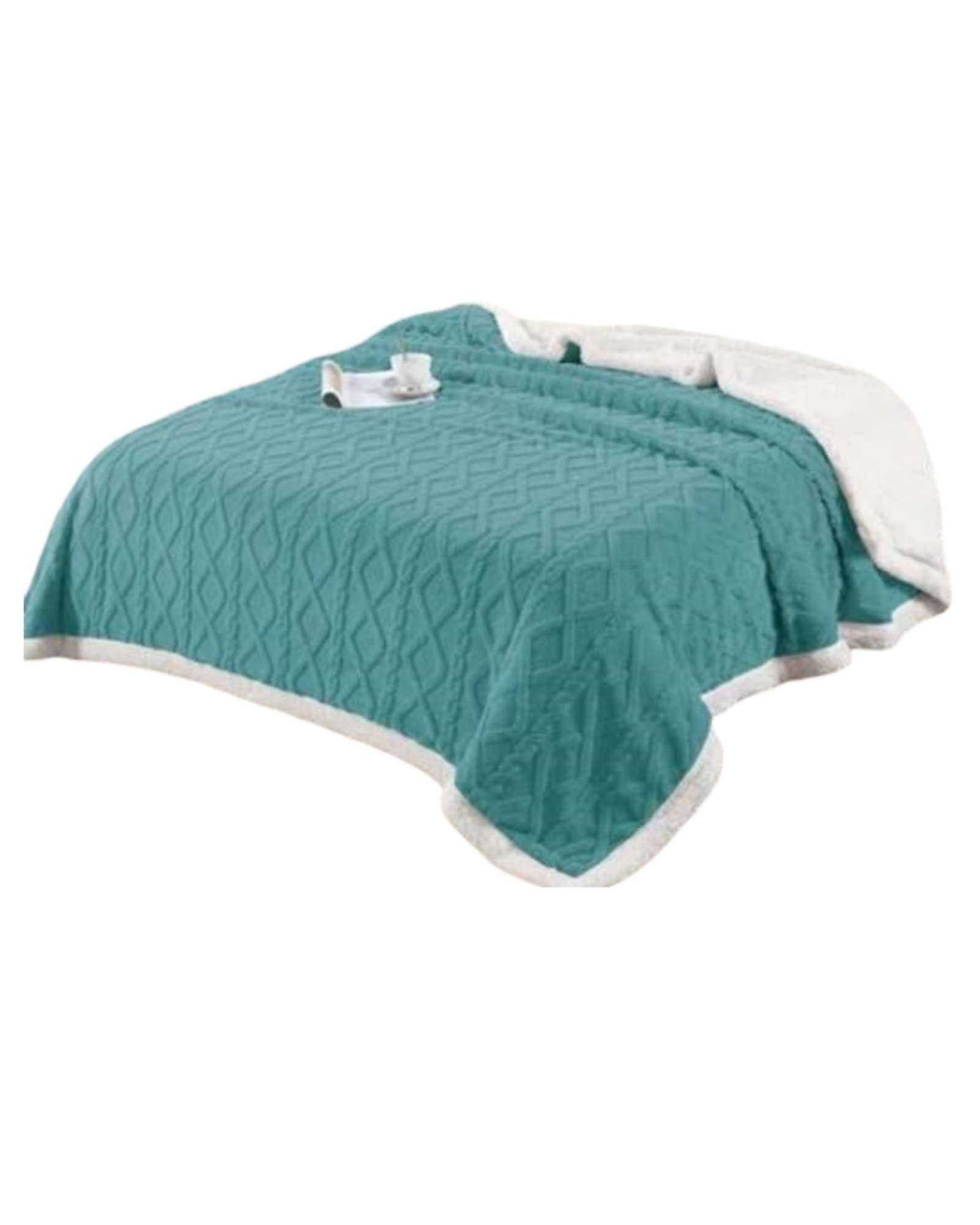 ELEGANTE FRAZADA MANTA POLAR SHERPA TE RMICA PLAZA Y MEDIA - 2