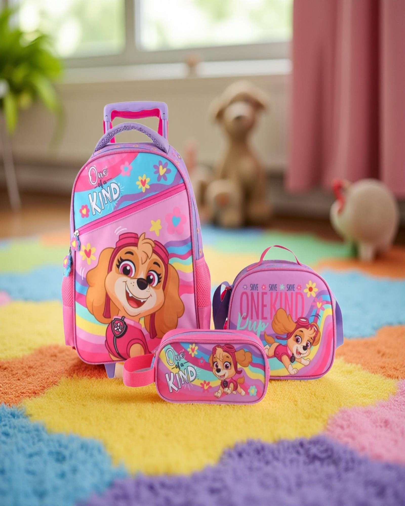 MOCHILA INFANTIL ESCOLAR CON RUEDAS SET DE 3 PIEZAS - 3