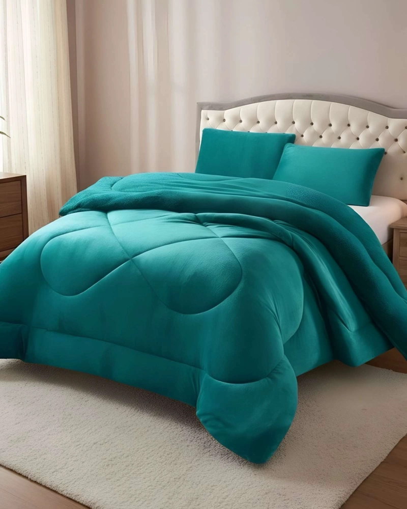 CUBRECAMA DE INVIERNO CON CHIPORRO DISEÑO LISO 2 PLAZAS - 3