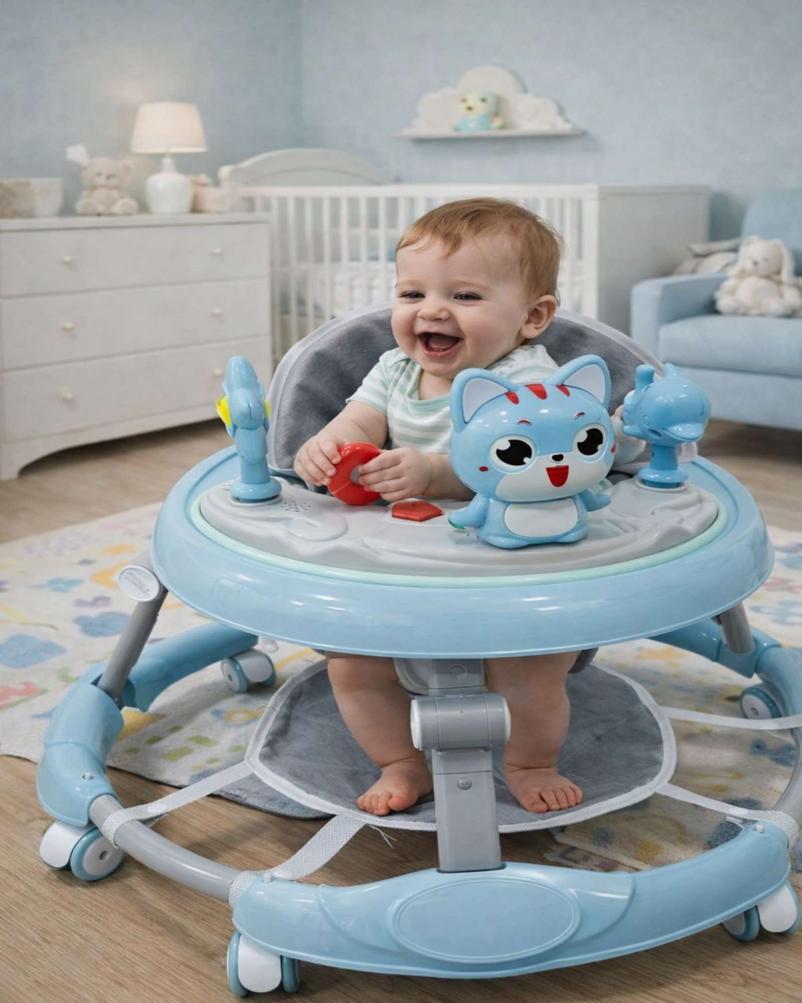 ANDADOR INFANTIL ERGONOMICO CON DISEÑO DE CONEJITO Y MANIJA DE EMPUJE - 2