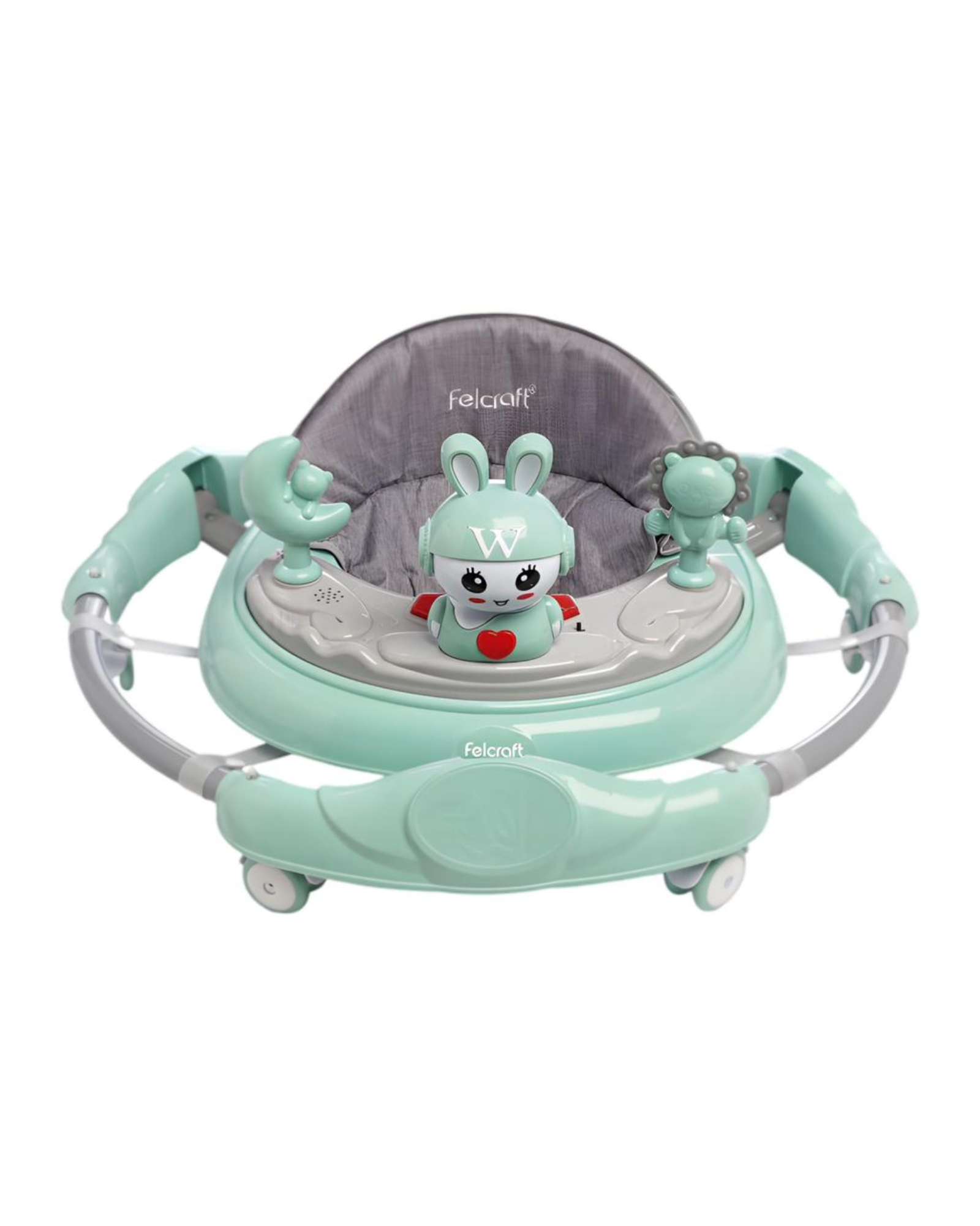 PACK 2 ANDADOR INFANTIL ERGONOMICO CON DISEÑO DE CONEJITO Y MANIJA DE EMPUJE VERDE MENTA - 5