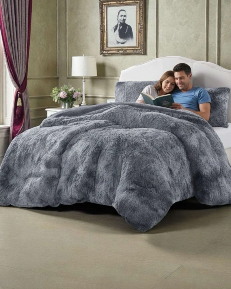 PLUMON CUBRECAMA 2 PLAZAS SHERPA PELUDO INVIERNO DISEÑO SUAVE - 2