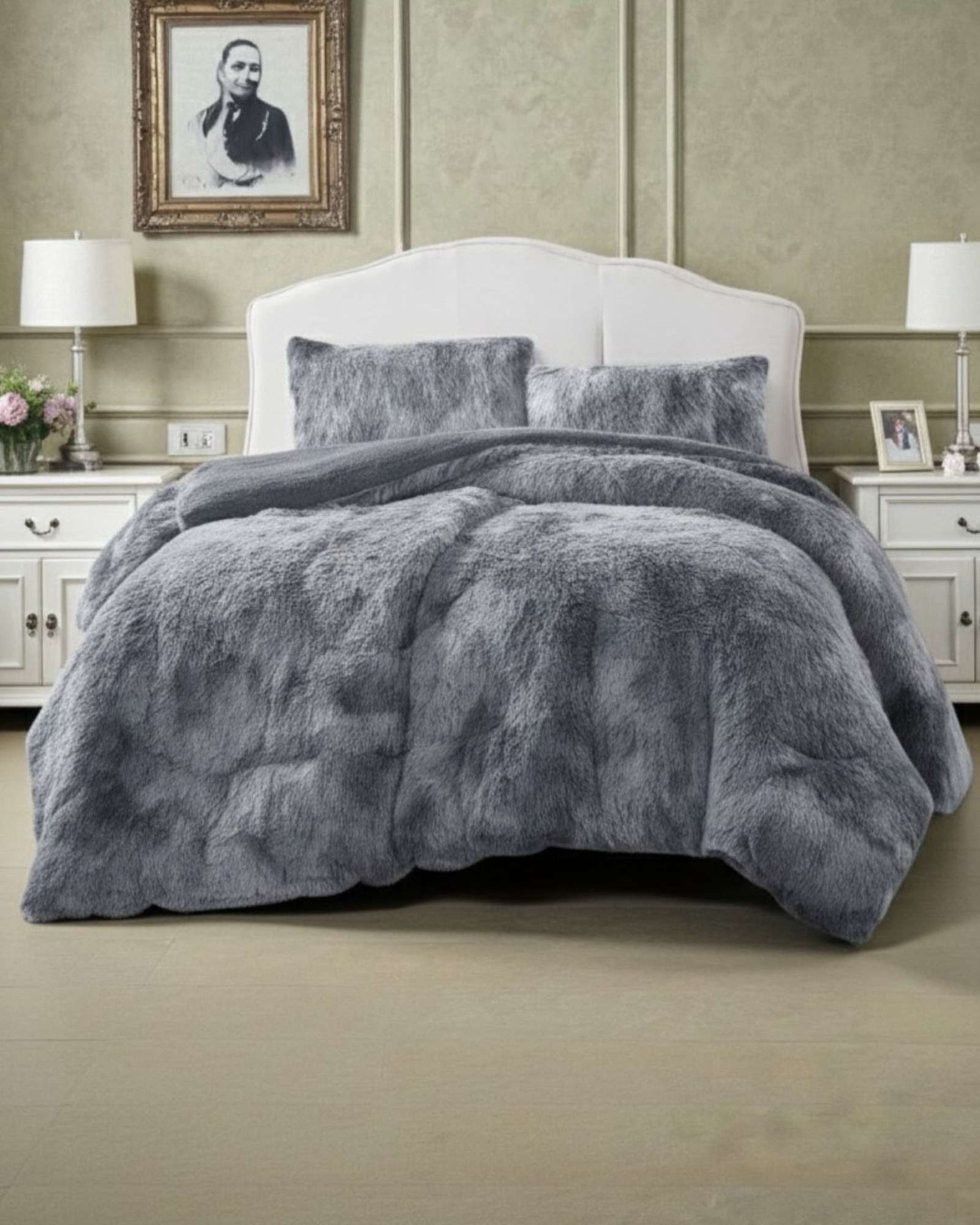 PLUMON CUBRECAMA 2 PLAZAS SHERPA PELUDO INVIERNO DISEÑO SUAVE - 3