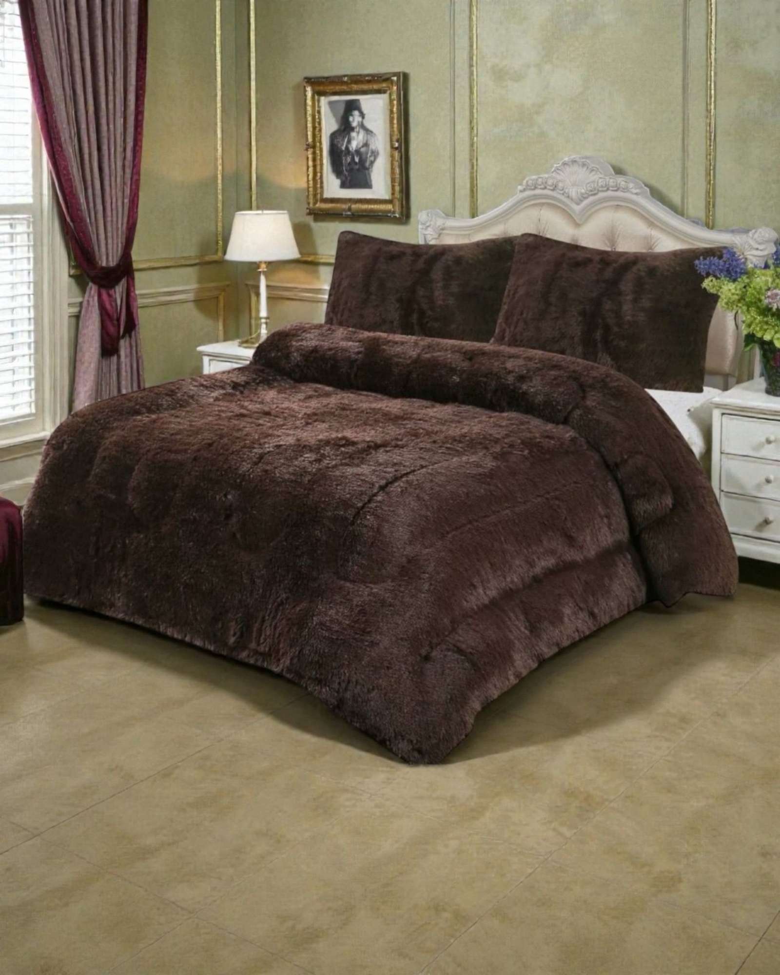 PLUMON CUBRECAMA 2 PLAZAS SHERPA PELUDO INVIERNO DISEÑO SUAVE - 4