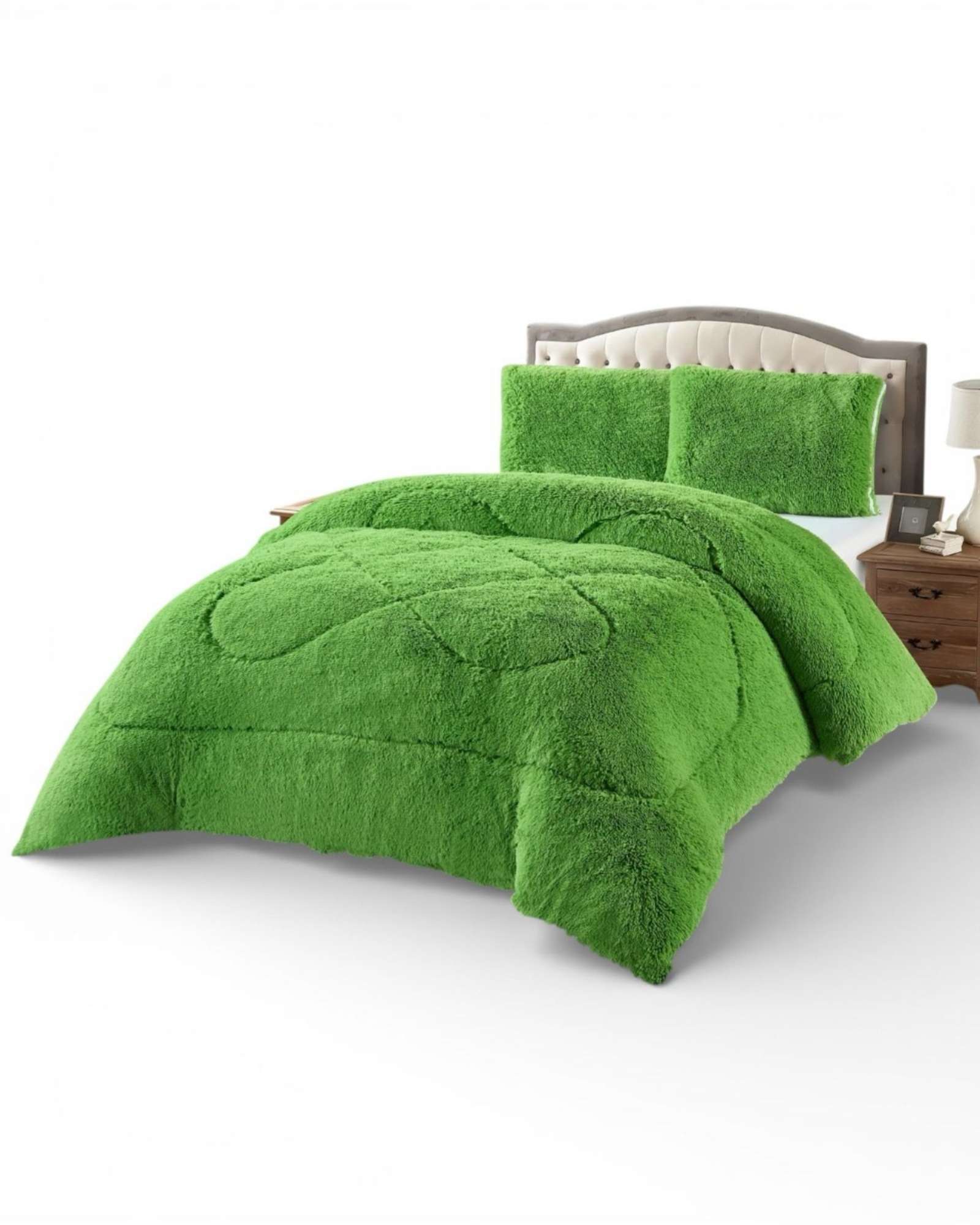 PLUMON CUBRECAMA PLAZA Y MEDIA SHERPA PELUDO INVIERNO DISEÑO SUAVE - 6