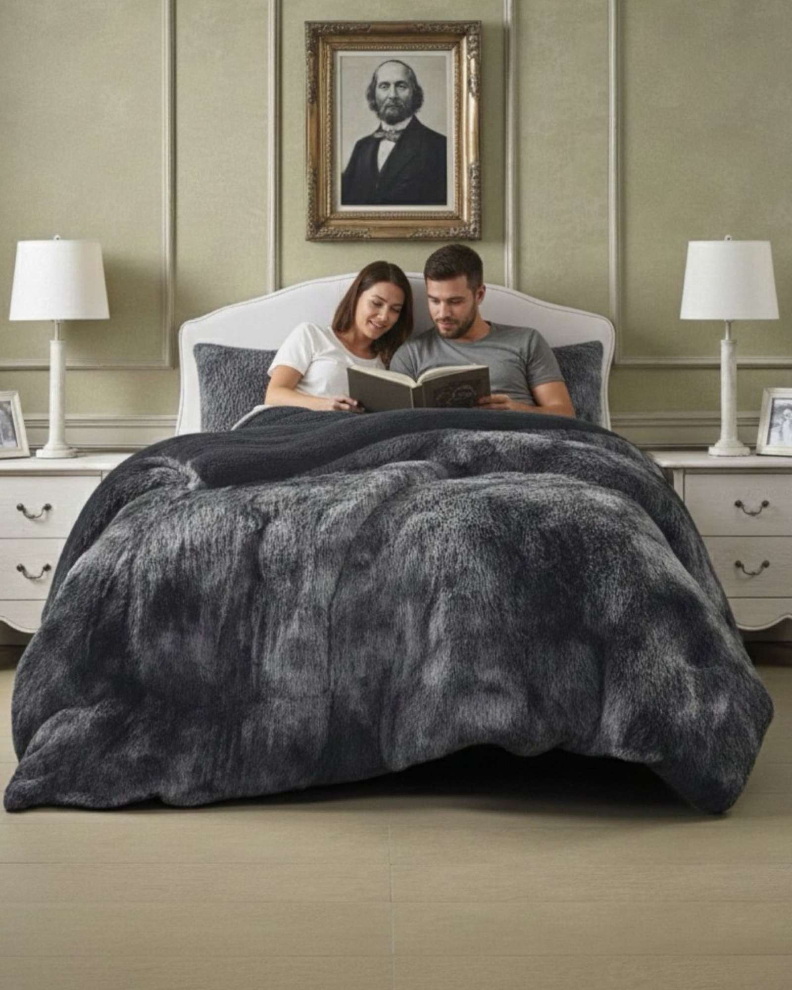 PLUMON CUBRECAMA 2 PLAZAS SHERPA PELUDO INVIERNO DISEÑO SUAVE - 1