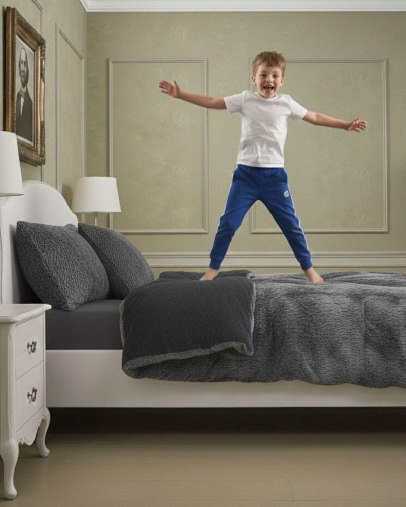 PLUMON CUBRECAMA 2 PLAZAS SHERPA PELUDO INVIERNO DISEÑO SUAVE - 5