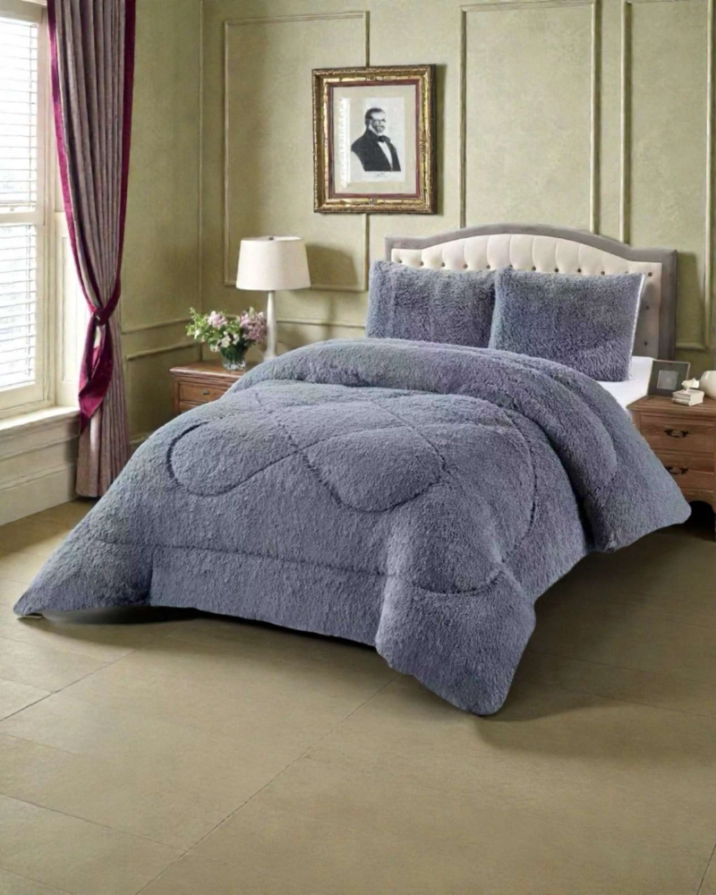 PLUMON CUBRECAMA 2 PLAZAS SHERPA PELUDO INVIERNO DISEÑO SUAVE - 4