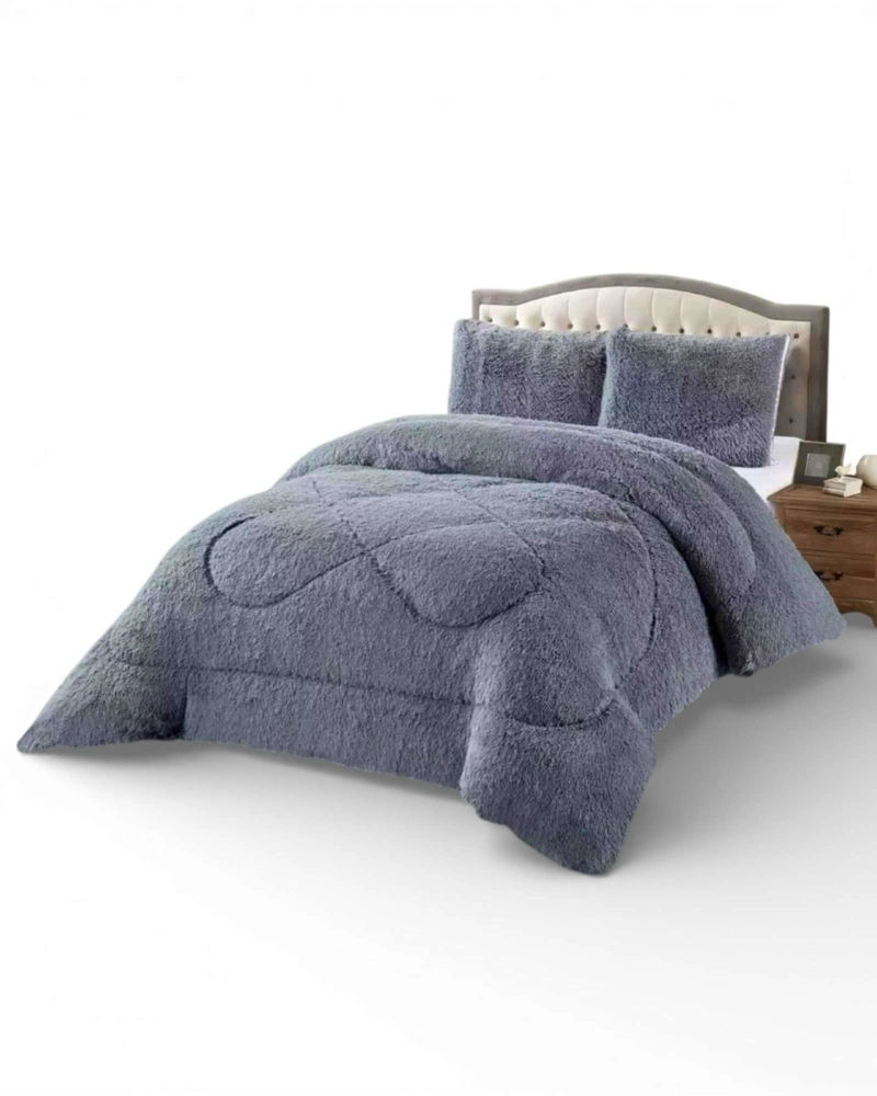 PLUMON CUBRECAMA 2 PLAZAS SHERPA PELUDO INVIERNO DISEÑO SUAVE - 6