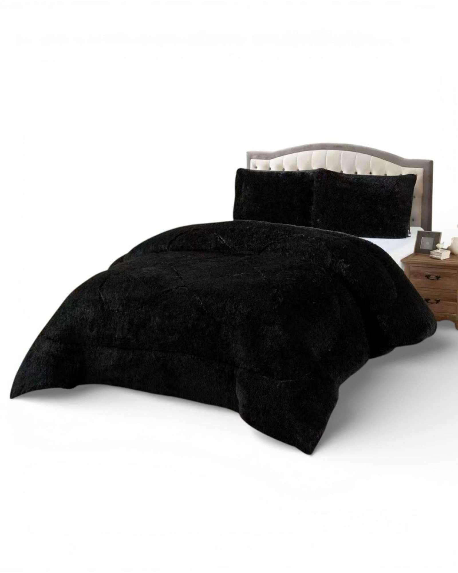 PLUMON CUBRECAMA 2 PLAZAS SHERPA PELUDO INVIERNO DISEÑO SUAVE - 6