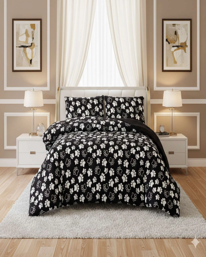 JUEGO DE CUBRECAMA MAS SABANAS CON CHIPORRO  2 PLAZA EXTRA SUAVE TE RMICO PREMIUM - 2
