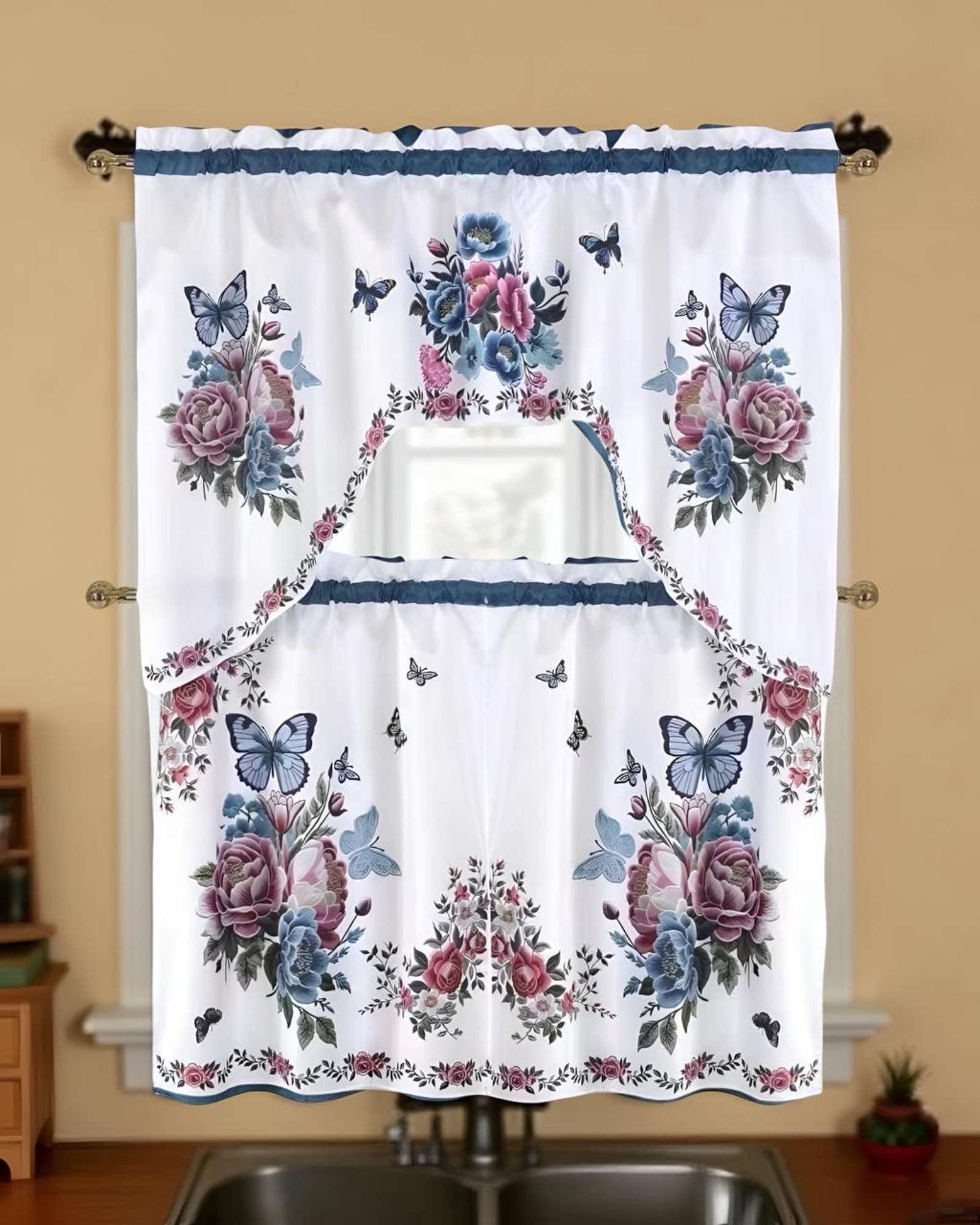 SET DE CORTINAS DE COCINA PACK DE 3 PIEZAS - 3