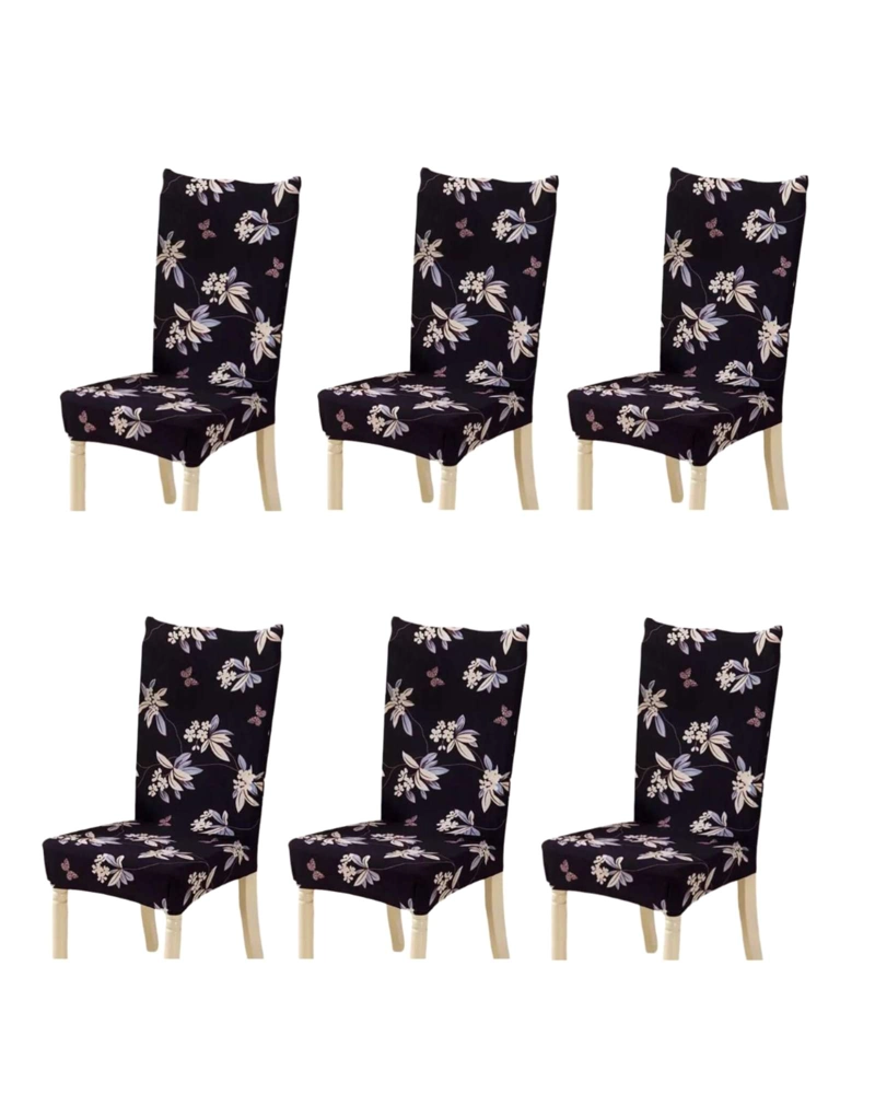 FUNDAS DE SILLAS ELASTICADAS DISEÑO LISO SET DE 6 PIEZAS - 3