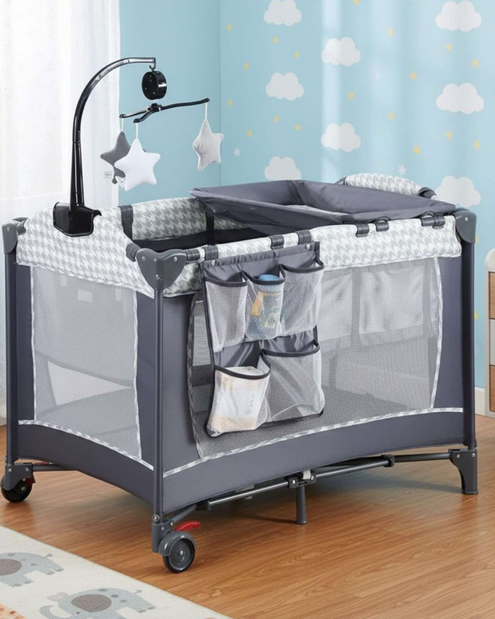 CORRAL CUNA MULTIFUNCIONAL PARA BEBES DISEÑO SEGURO - 3