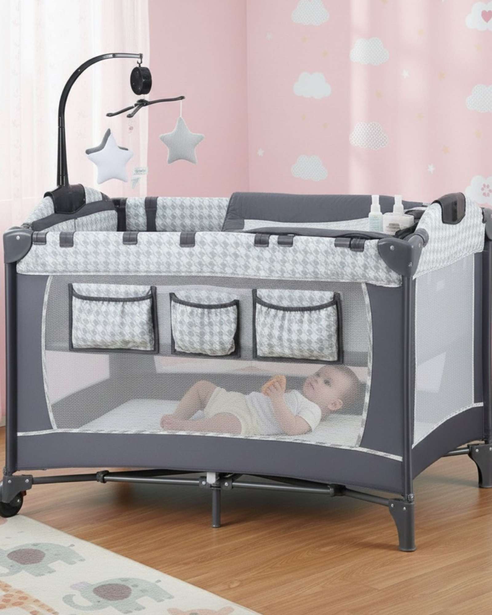 CORRAL CUNA MULTIFUNCIONAL PARA BEBES DISEÑO SEGURO - 4