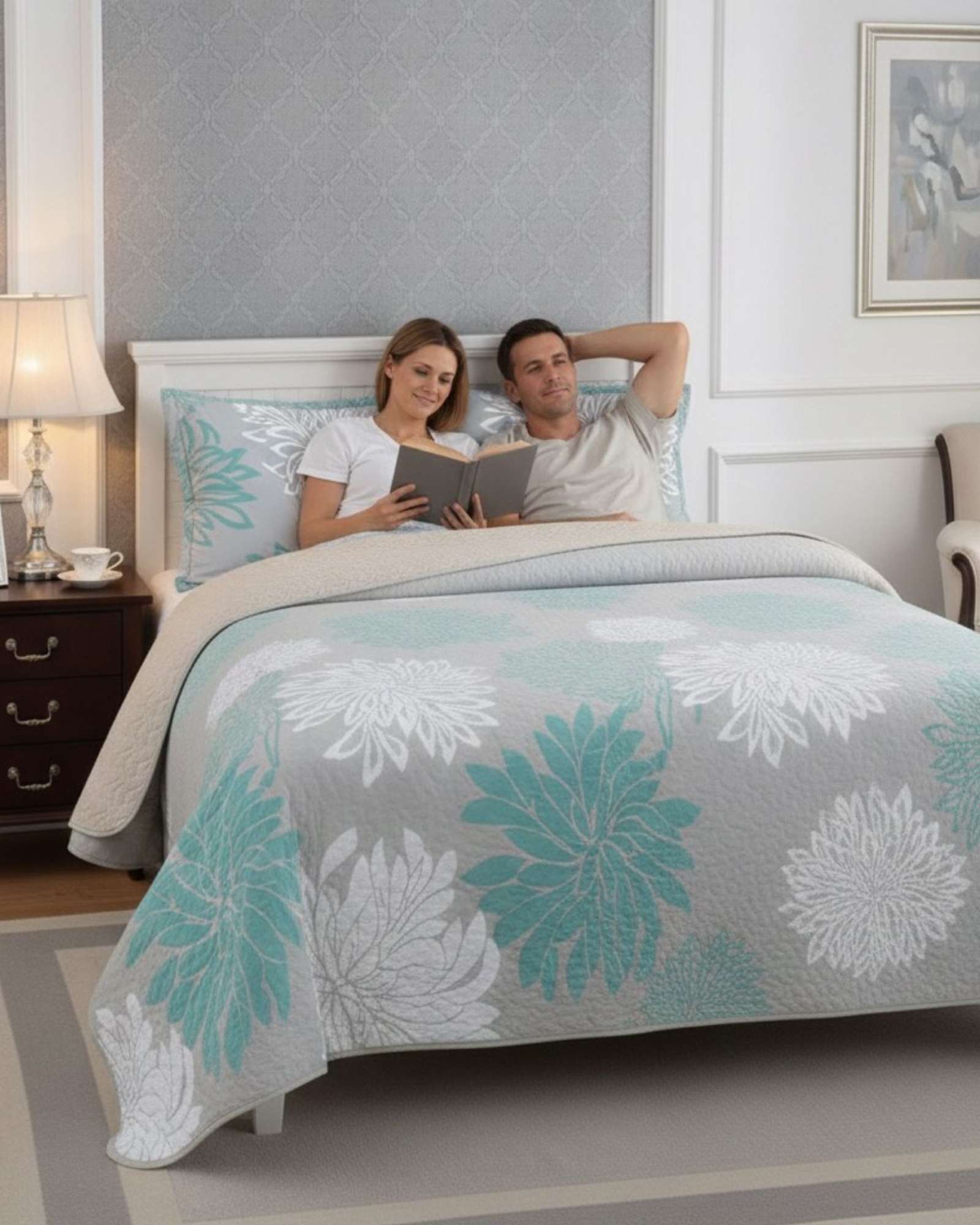 COBERTOR QUILT PLAZA Y MEDIA CON REVERSO SHERPA - 4