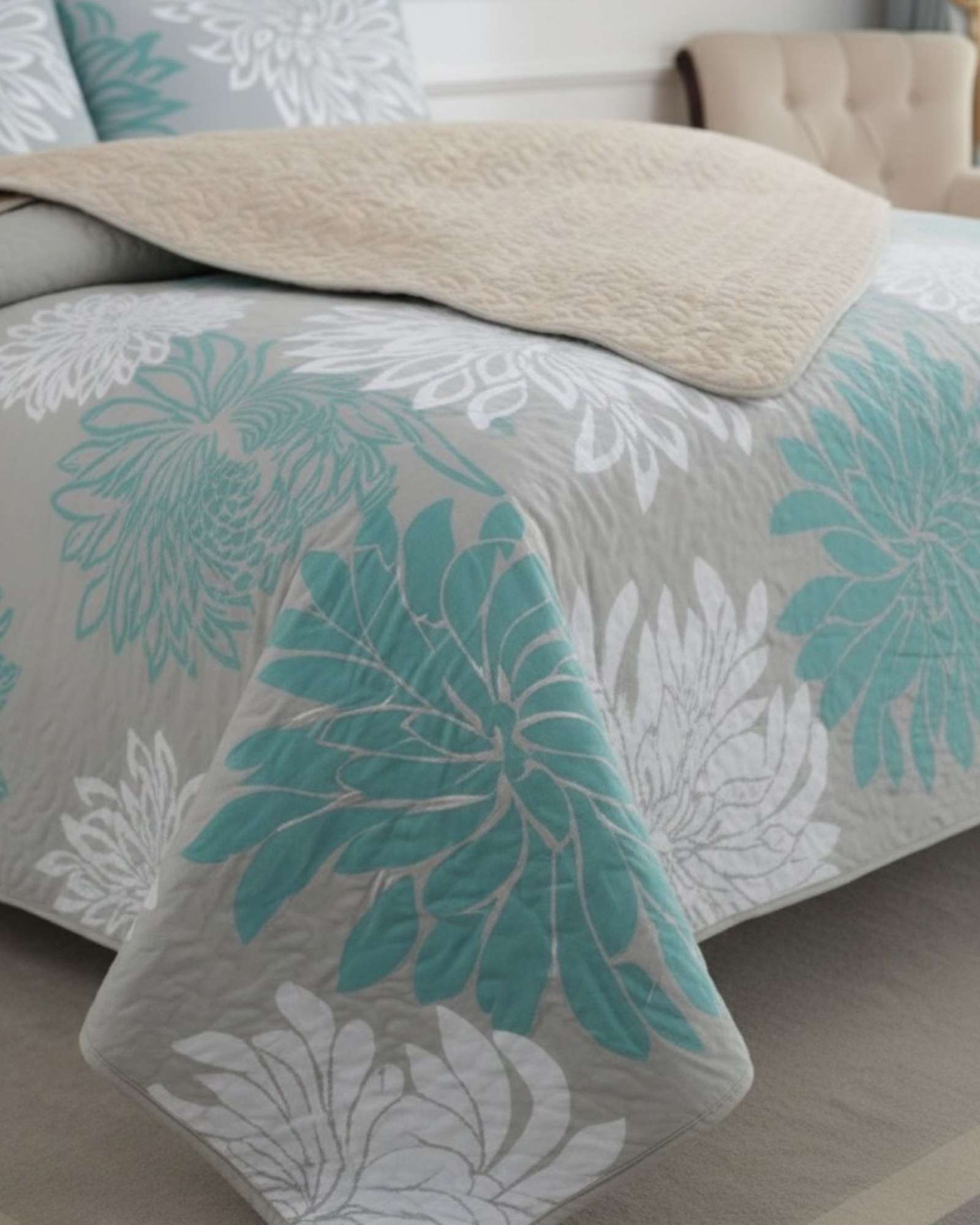 COBERTOR QUILT PLAZA Y MEDIA CON REVERSO SHERPA - 6