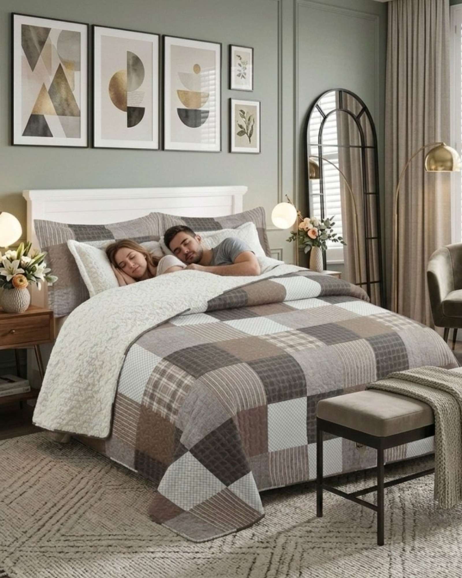 COBERTOR QUILT PLAZA Y MEDIA CON REVERSO SHERPA - 2