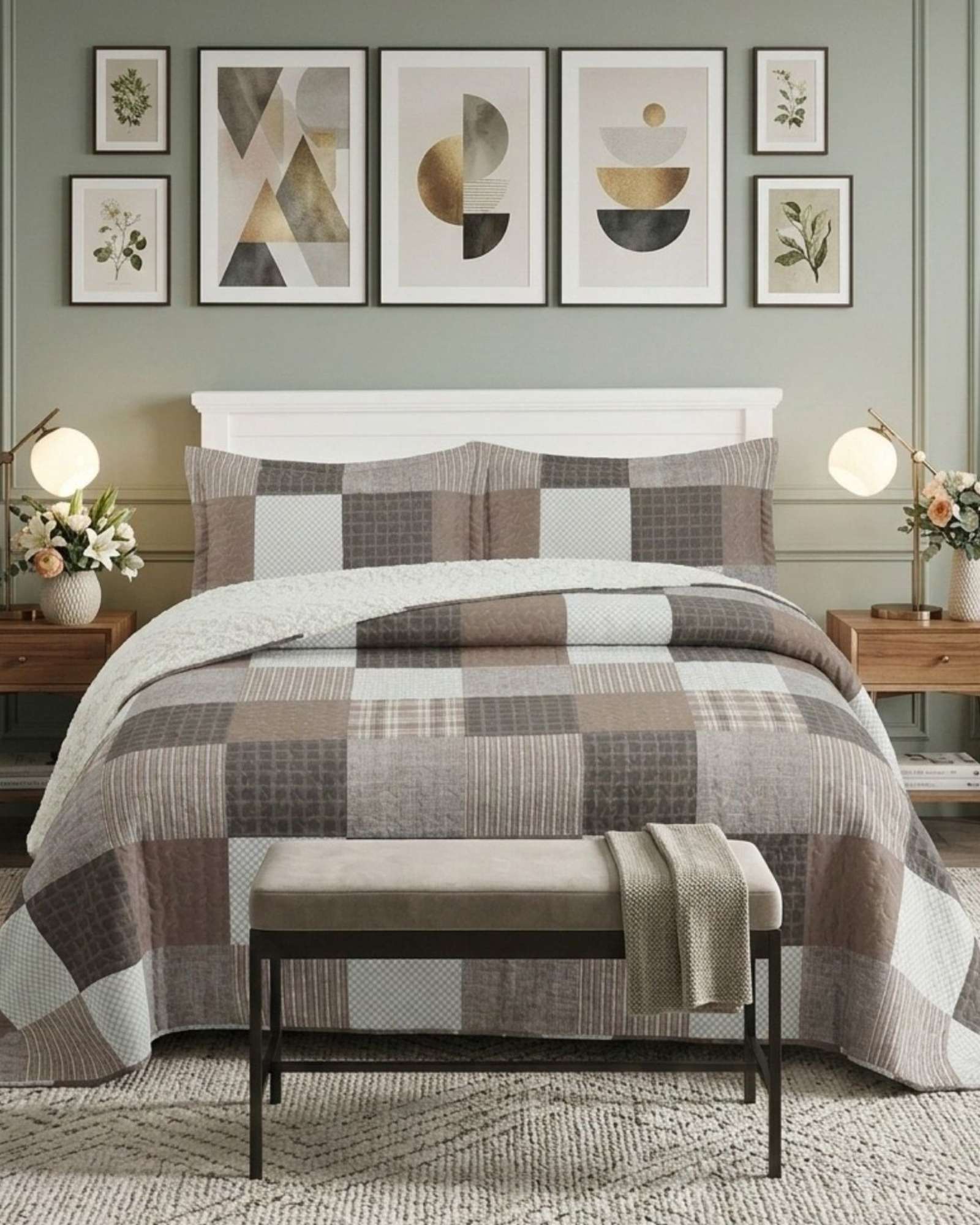 COBERTOR QUILT PLAZA Y MEDIA CON REVERSO SHERPA - 3