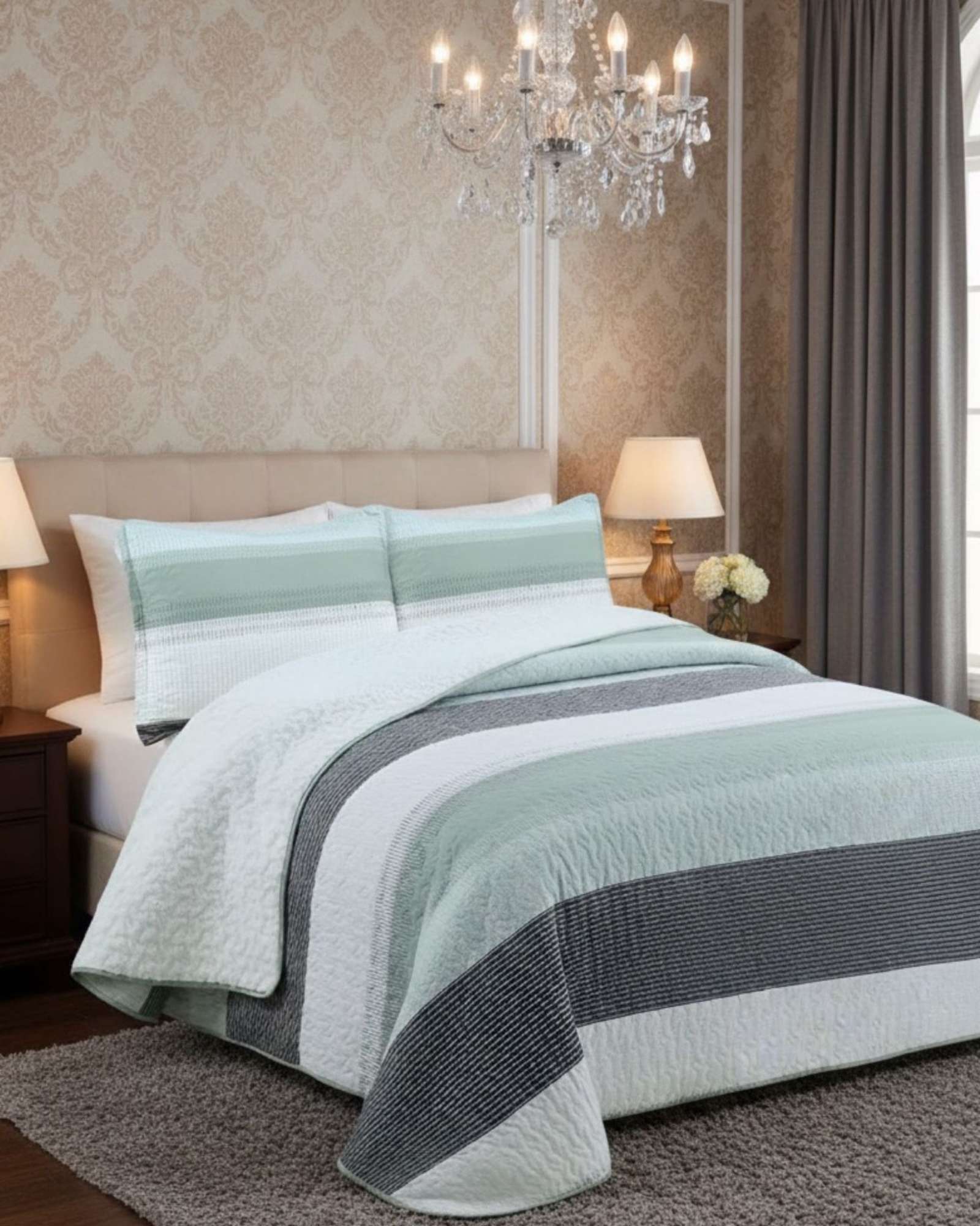 COBERTOR QUILT PLAZA Y MEDIA CON REVERSO SHERPA - 4
