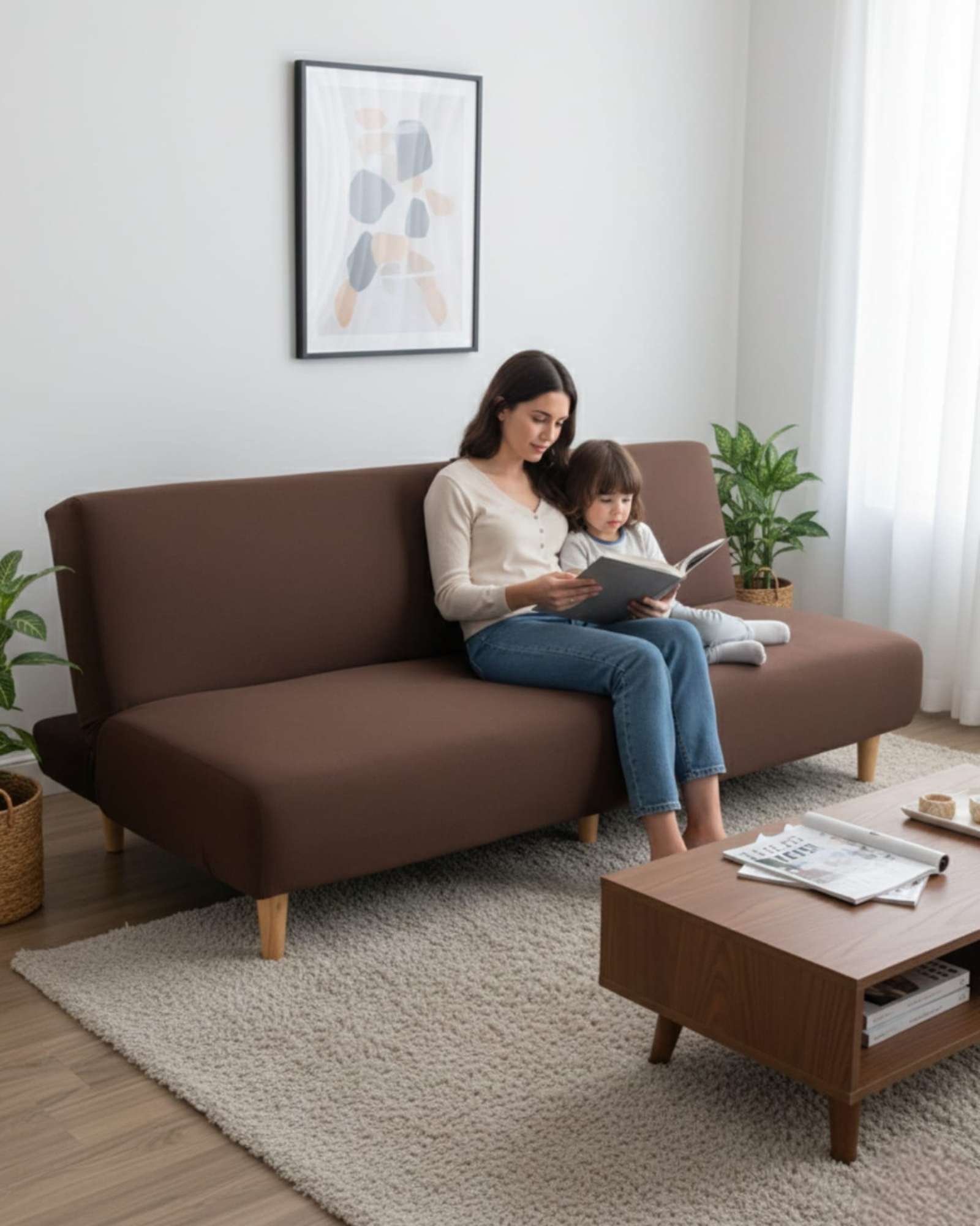 FUNDA DE FUTON ELASTICADO DISEÑO LISO RESISTE Y DURADERO - 4