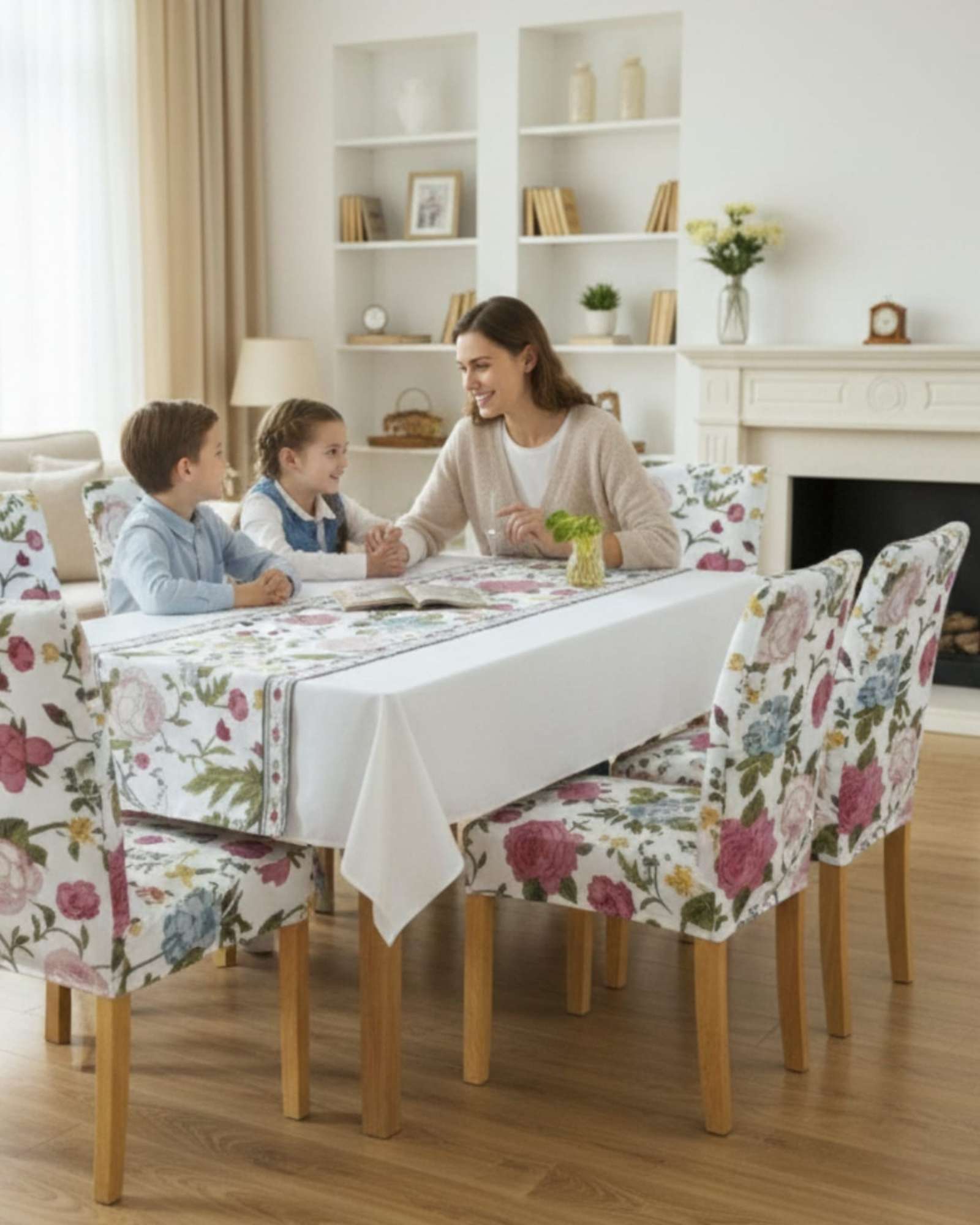 SET COMEDOR 6 PERSONAS MANTEL ANTIMANCHAS Y FUNDAS DE SILLA - 3