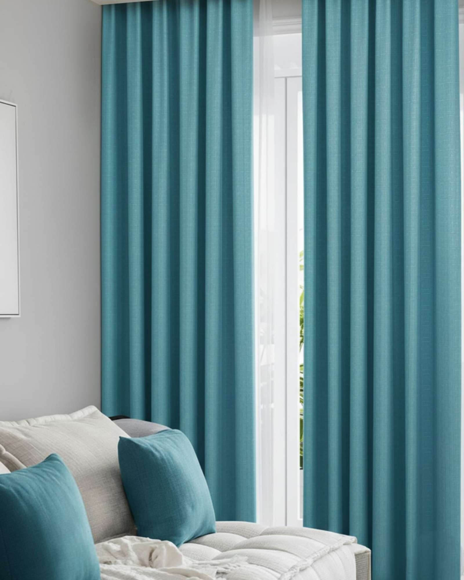 SET DE CORTINAS BLACKOUT ENGOMADAS MODERNAS DE LUJO - 5