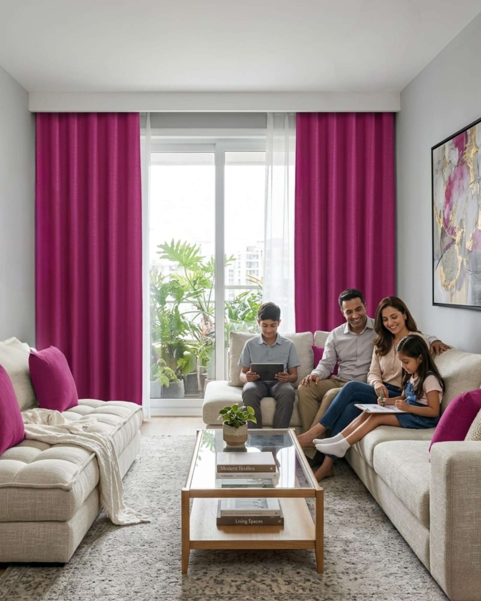 SET DE CORTINAS BLACKOUT ENGOMADAS MODERNAS DE LUJO - 5
