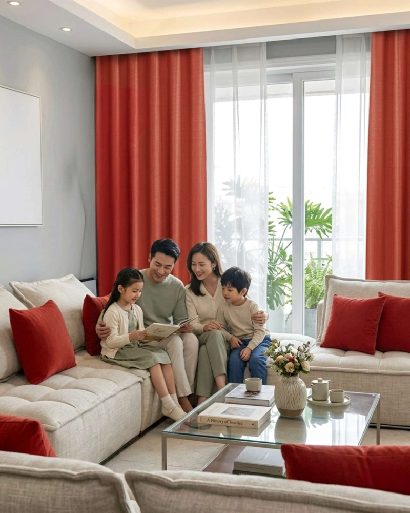 SET DE CORTINAS BLACKOUT ENGOMADAS MODERNAS DE LUJO - 3