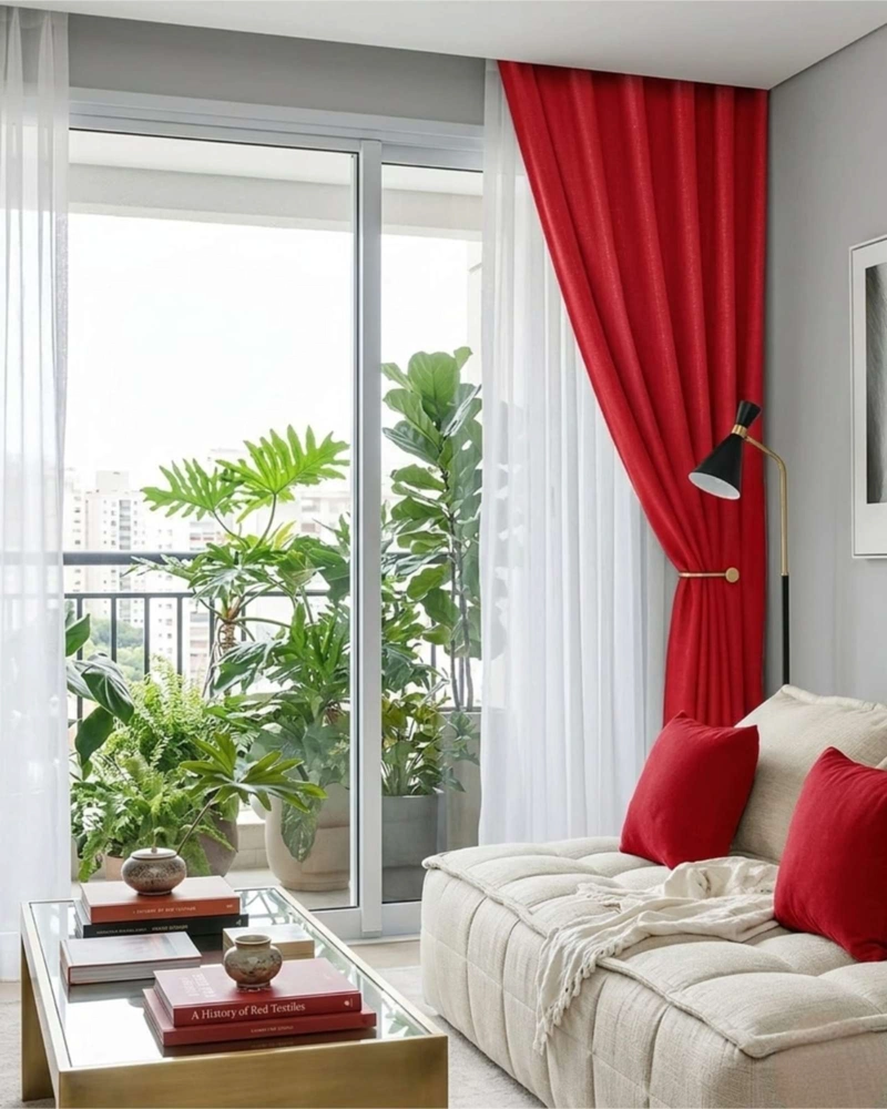 SET DE CORTINAS BLACKOUT ENGOMADAS MODERNAS DE LUJO - 5