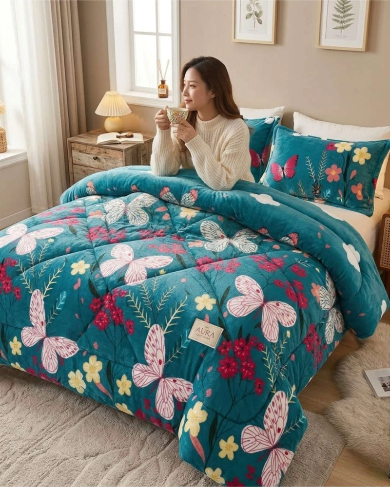 CUBRECAMA PLUSH 2 PLAZAS CON CHIPORRO EXTRA CALIDO - TE RMICO SUAVE - 3
