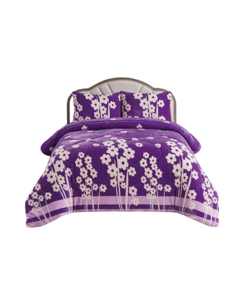 CUBRECAMA 2 PLAZAS TEXTURA PLUSH Y CHIPORRO PREMIUM + FUNDAS - 5