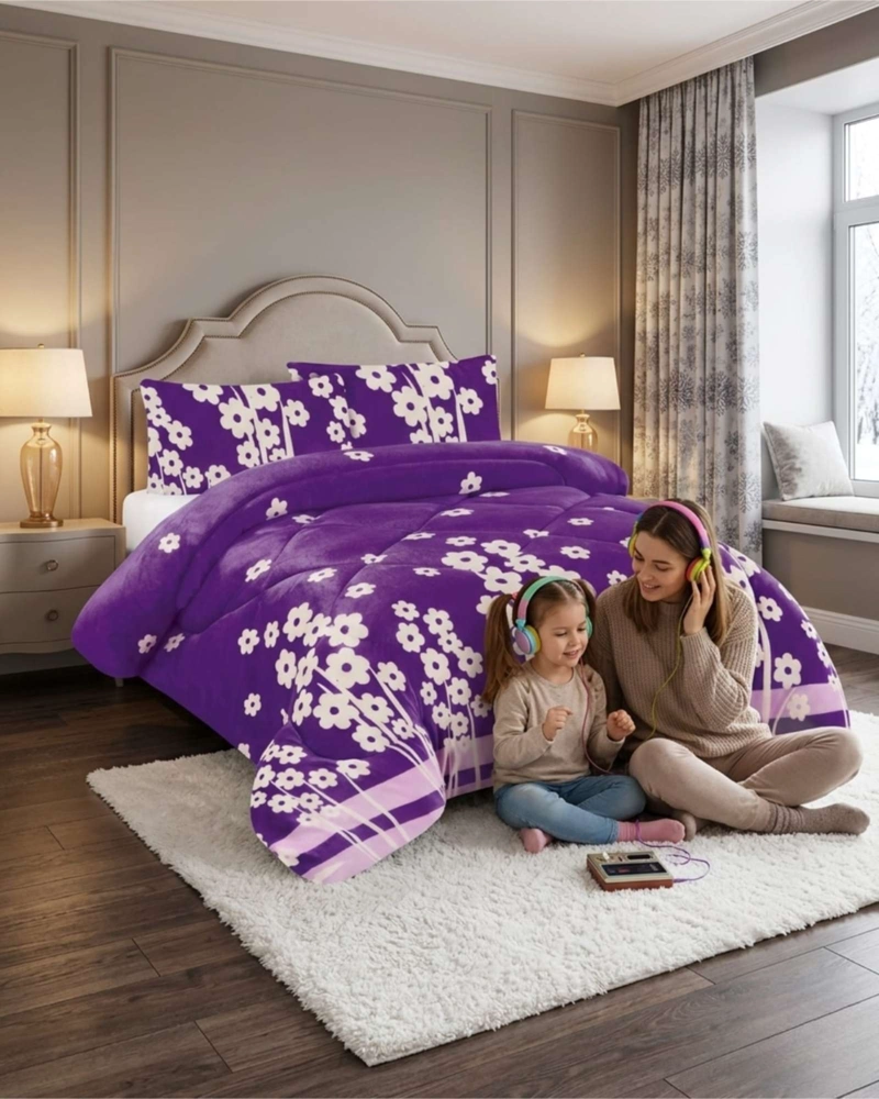 CUBRECAMA 2 PLAZAS TEXTURA PLUSH Y CHIPORRO PREMIUM + FUNDAS - 6