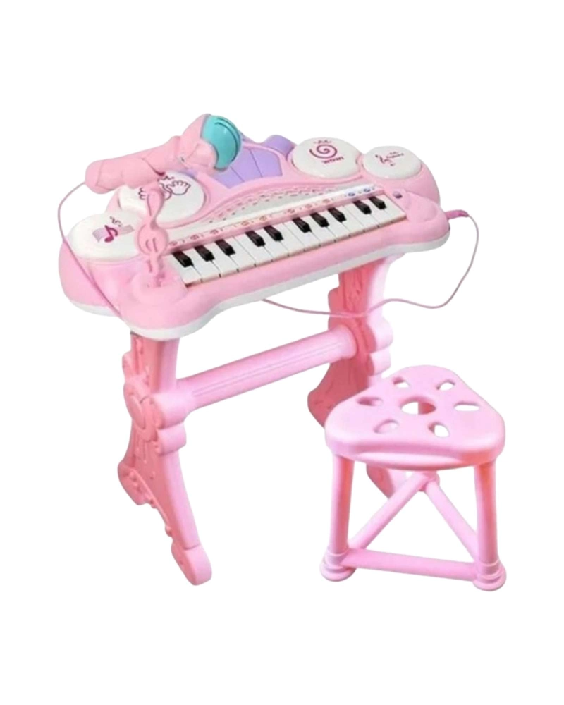 PIANO MUSICAL SET COMPLETO CON MICROFONO Y SILLA - 3