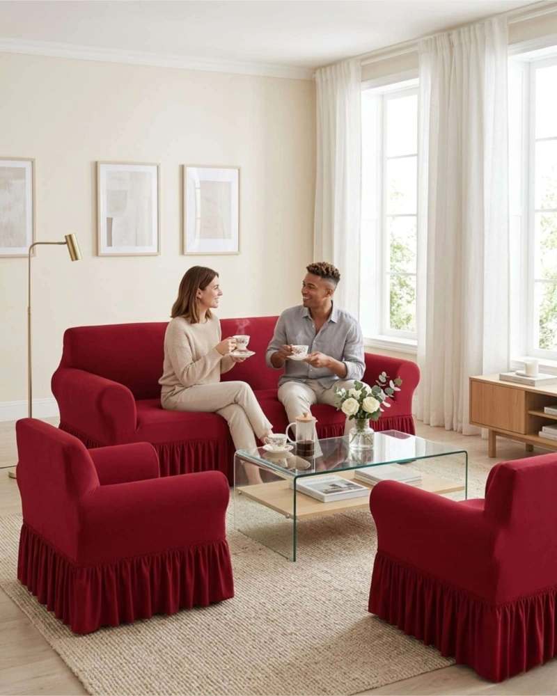 JUEGO DE FUNDAS PARA SILLON ELASTICAS CON FAROLAO 3+1+1 - 2