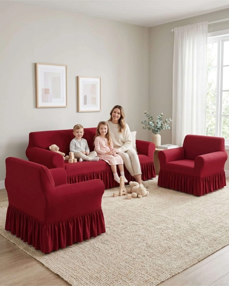 JUEGO DE FUNDAS PARA SILLON ELASTICAS CON FAROLAO 3+1+1 - 5