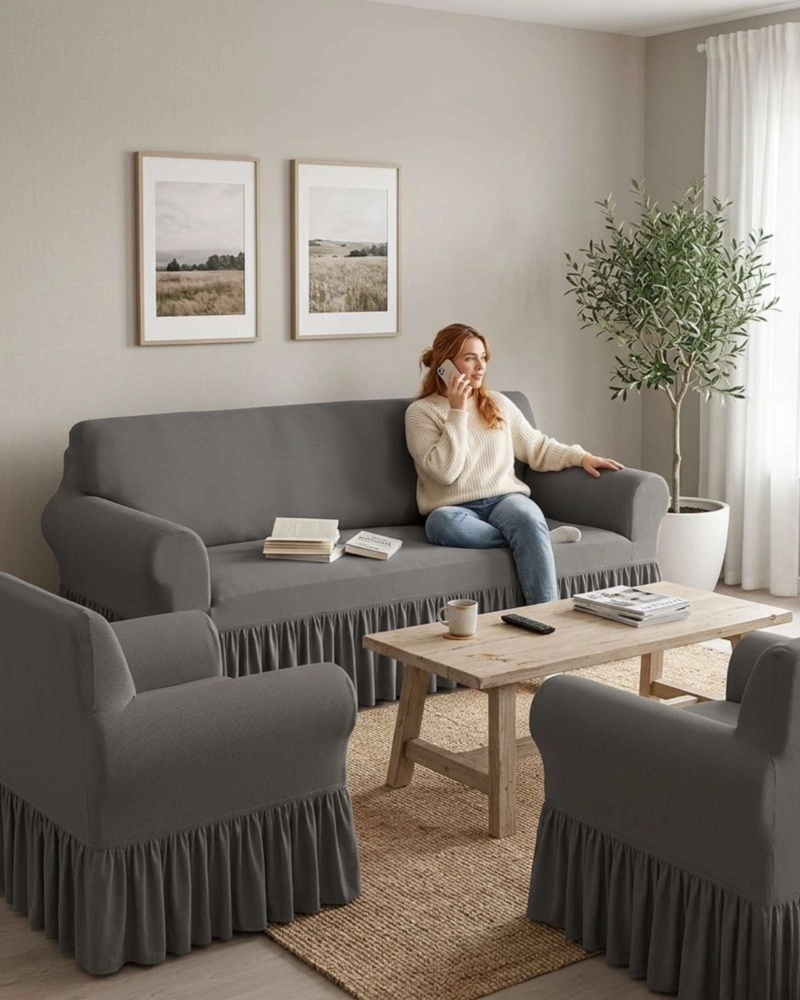 JUEGO DE FUNDAS PARA SILLON ELASTICAS CON FAROLAO 3+1+1 - 1