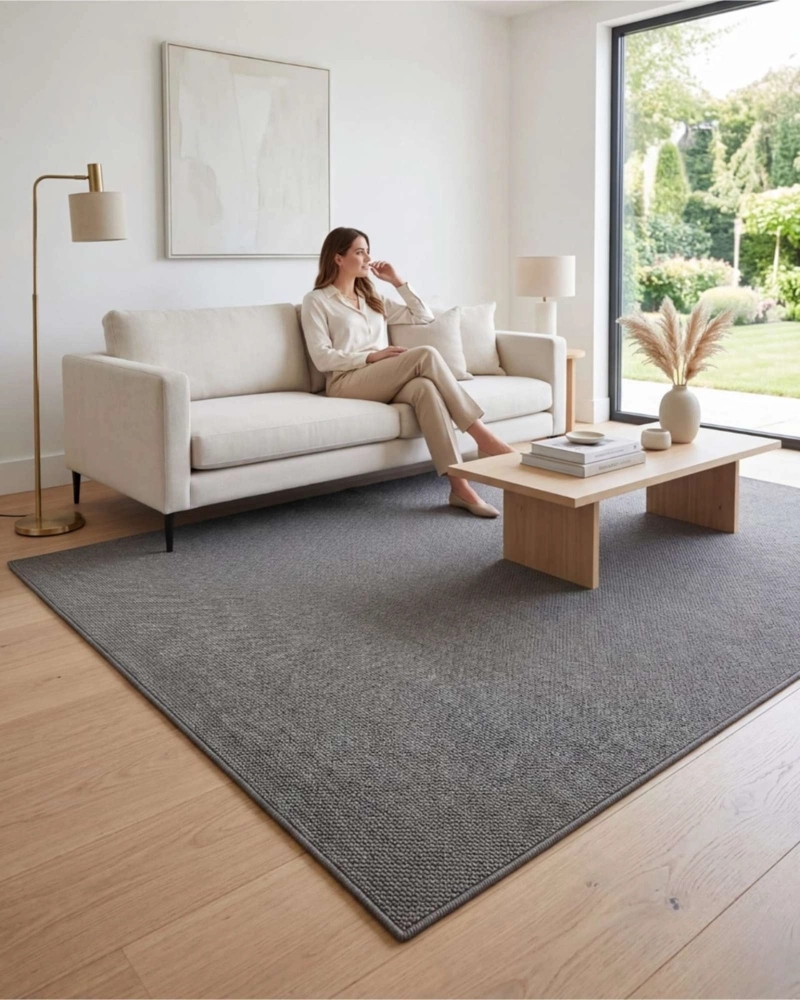 ALFOMBRA DE TEXTURA NATURAL NORDICA CUADRADA 200 X 240 - 5