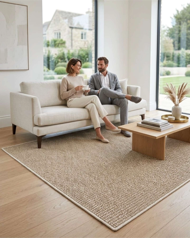 ALFOMBRA DE TEXTURA NATURAL NORDICA RECTANGULAR 240X200 - 7